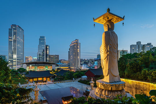 Bongeunsa, Temple, Buddha, statue, Gangnam, Seoul, South Korea