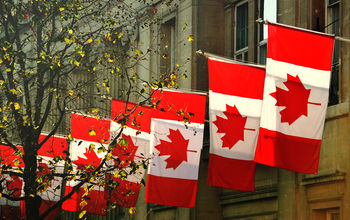 Canada House, Canadian National Flags, Trafalgar Square, London, embassy, maple leaf