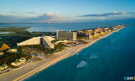 Aerial view of Cancun