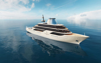 A rendering of the first yacht, which will feature 95 suites