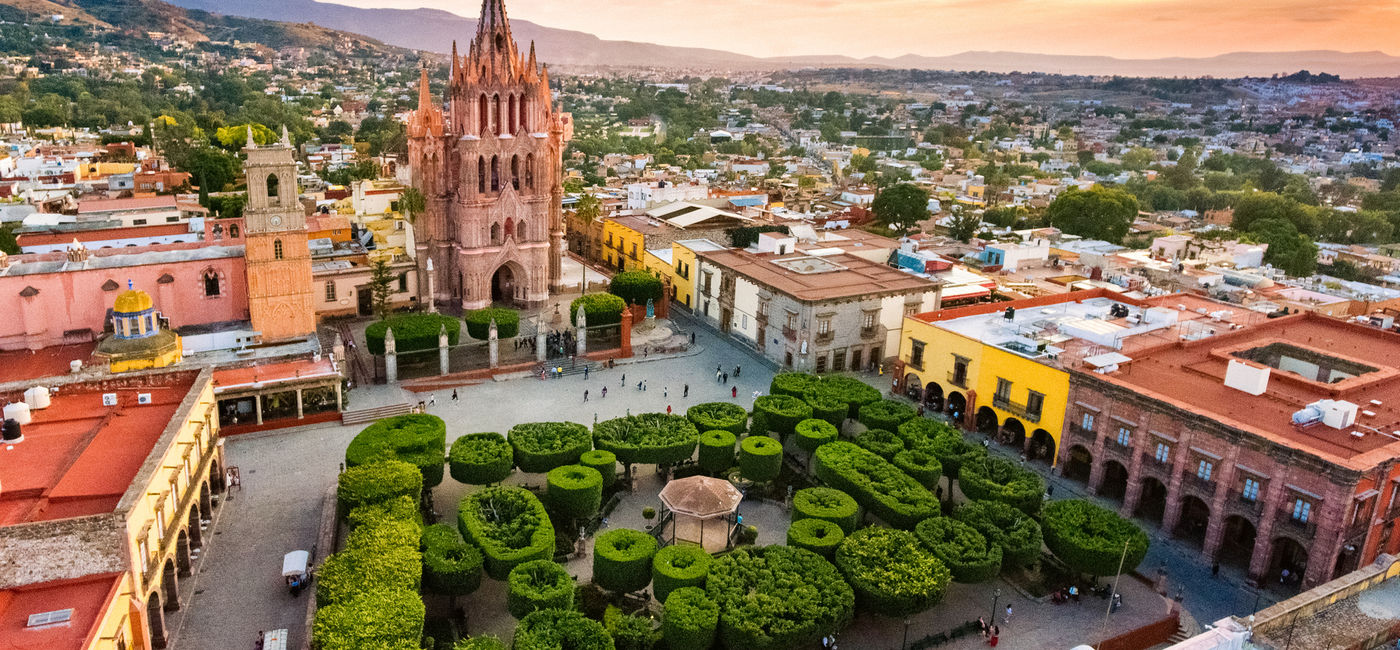 Image: Aerial View of San Miguel de Allende in Guanajuato, Mexico. (photo via iStock/Getty Images E+/ferrantraite)
