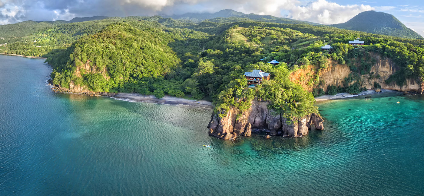 Image: Aerial view of Secret Bay in Dominica. (photo via Secret Bay) (Photo Credit: (photo via Secret Bay))