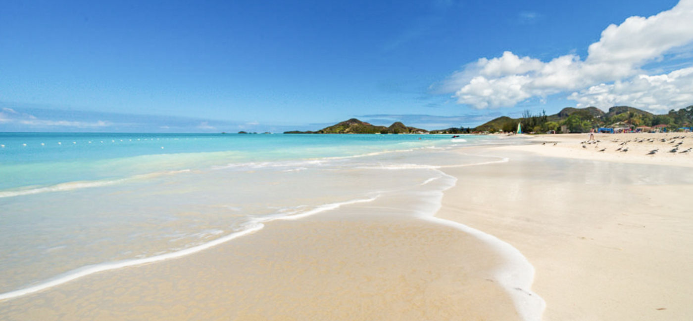 Image: Beach at Jolly Beach Antigua (photo courtesy Elite Island Resorts)