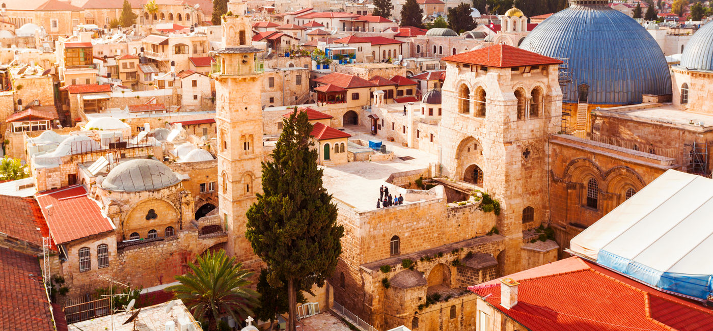 Image: Old City of Jerusalem with the aerial view. View of the Church of the Holy Sepulchre, Israel. (Photo via seregalsv / iStock / Getty Images Plus)