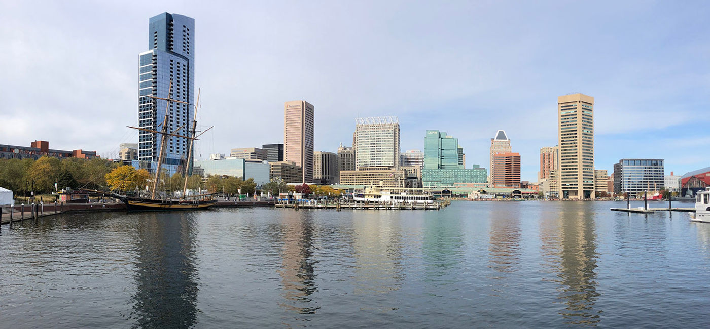 Image: PHOTO: Baltimore's picturesque waterfront, as seen from the Inner Harbor. (Photo by Paul Heney) (Photo by Paul Heney.)