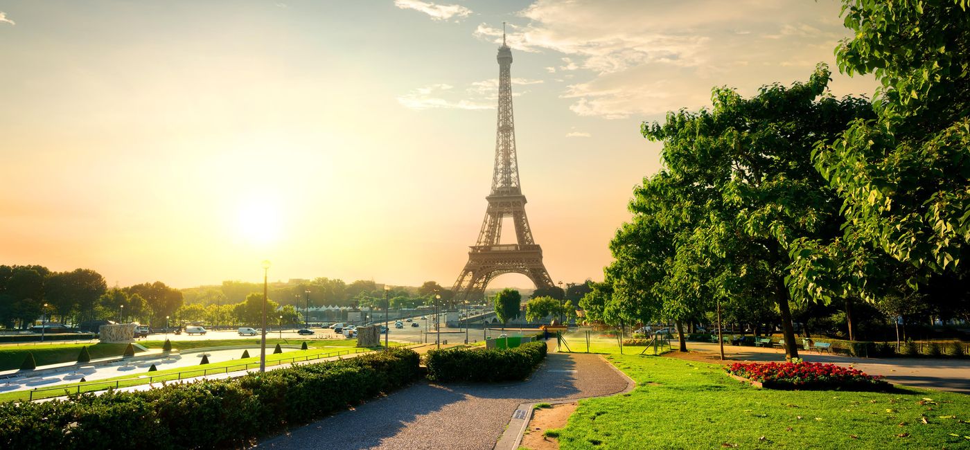 Image: PHOTO: Eiffel Tower near green park in Paris, France. (Photo via Givaga / iStock / Getty Images Plus)