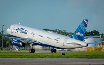 JetBlue aircraft taking off