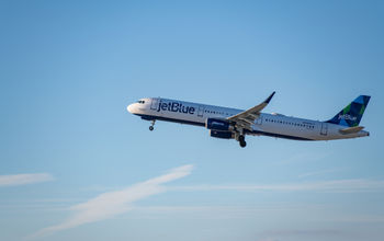 A JetBlue flight taking off from LAX