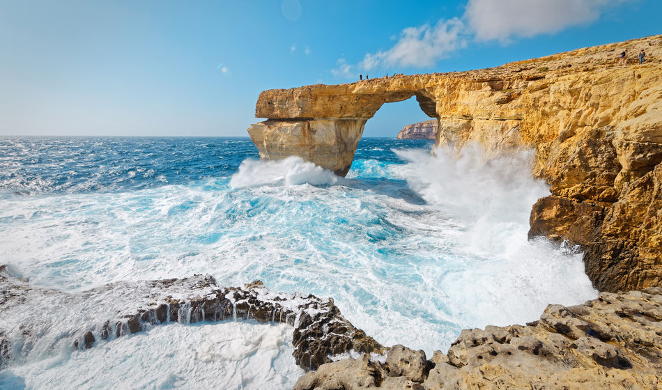Storm the Azure Window in Gozo, Malta