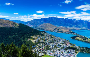 Aerial view of Queenstown Valley, New Zealand (filipefrazao / iStock / Getty Images Plus)