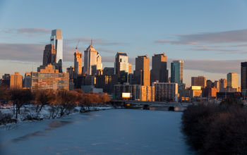 Philadelphia Skyline in winter.