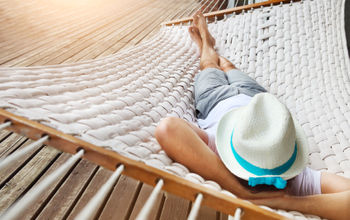 Man, hat, relaxation, relax, hammock, vacation, getaway