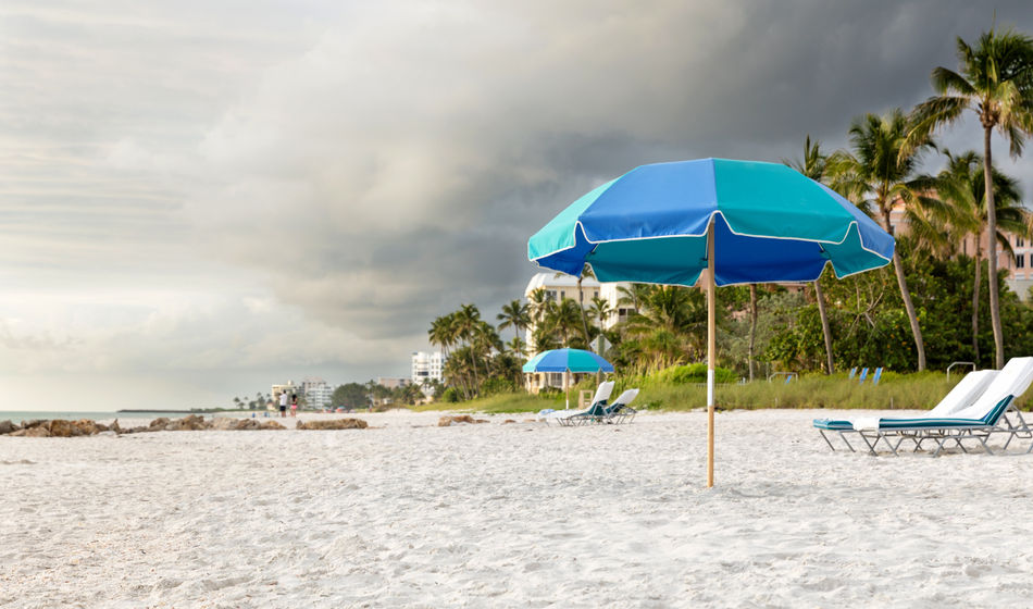 A storm threatens Naples Beach, Florida.