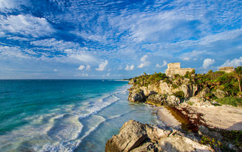 The Temple of the God of Wind in Tulum, Mexico.