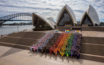 Sydney rainbow crowd
